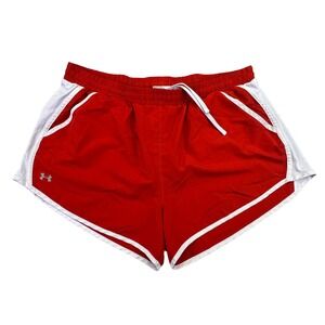 Under Armour Heat Gear Red Athletic Running Shorts Women‎ XL Loose Fit